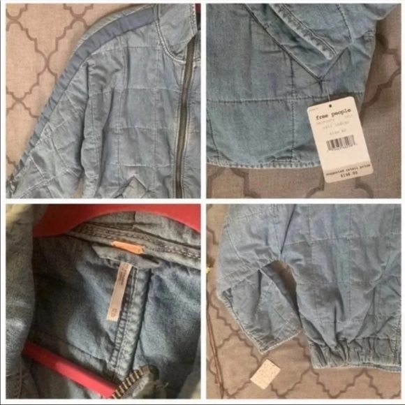 🎉HOST PICK🎉NWT-Free People Vintage-Vibe Dolman Quilted Denim Jacket (XS) - Picture 9 of 14